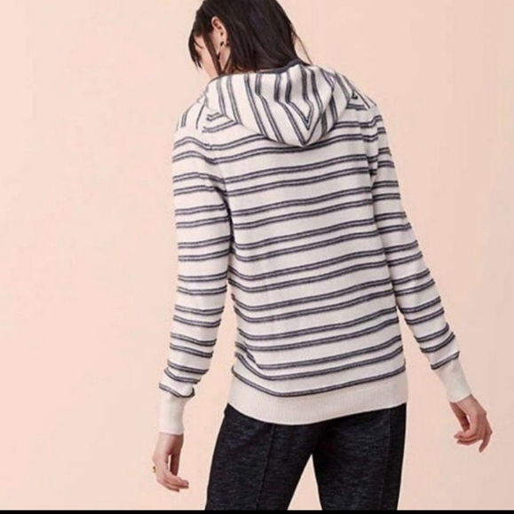 Lou & Grey Knit Cashmere Striped Hooded sweater Small - Picture 2 of 14